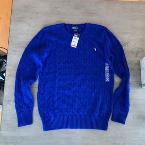 NWT boys blue polo sweater, XL (18-20)